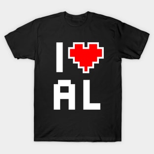 I Love Alabama - Pixel heart for Alabaman gamer T-Shirt